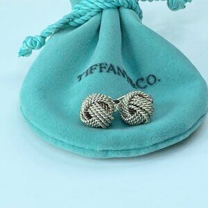 Tiffany & Co. 9.2mm Twist Knot Stud Earrings Sterling Silver with box 3.1g JR185